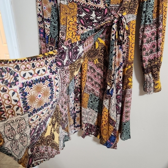 NWT Anthropologie Skies are Blue Alora printed wrap mini Dress - Picture 9 of 11